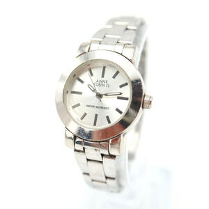 Vintage Anne Klein II Watch 26mm Silver Tone 5.5" Stainless Steel 10/3025
